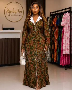 Adire Coler Neck Dress