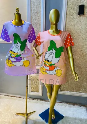 Women’s Cartoon Print Short Sleeve Casual Dress