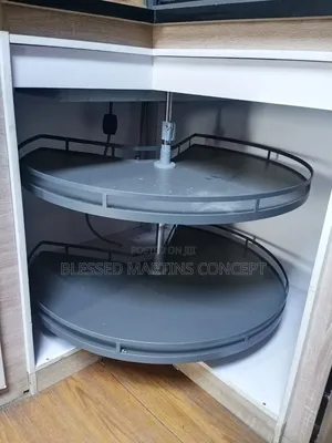 Two Tier Rotating Kitchen Corner Organiser Pull-Out Pot Rack
