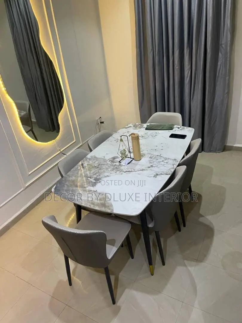 Italian Luxury Marble Rectangular 6-Seater Dining Set