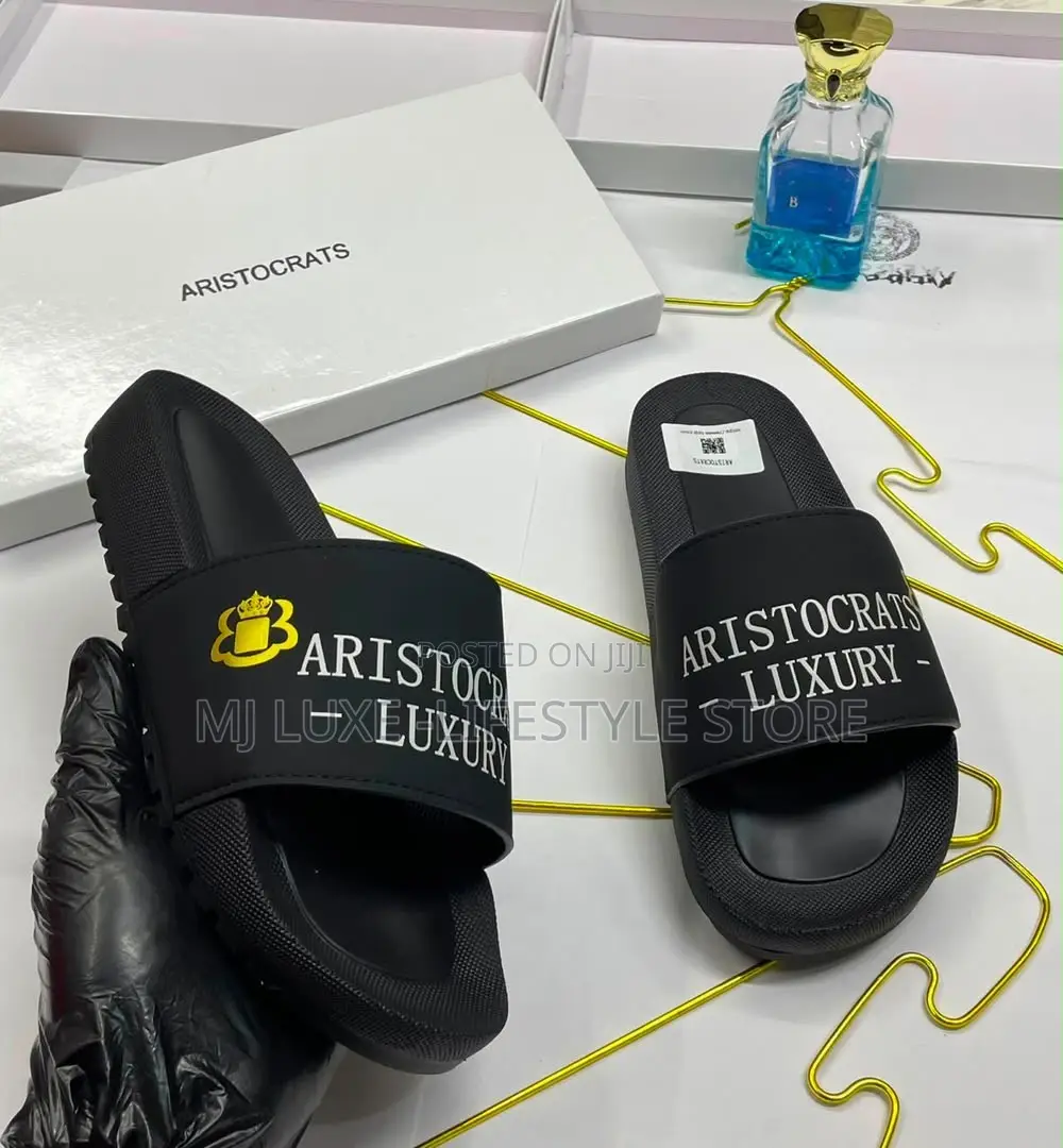 Aristocrats Luxury Embossed Designer Slide Sandals