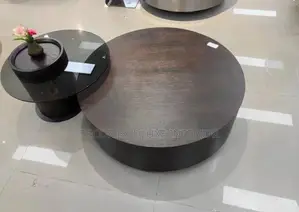 Modern Simple Solid Wood and Glass Coffee Table Set
