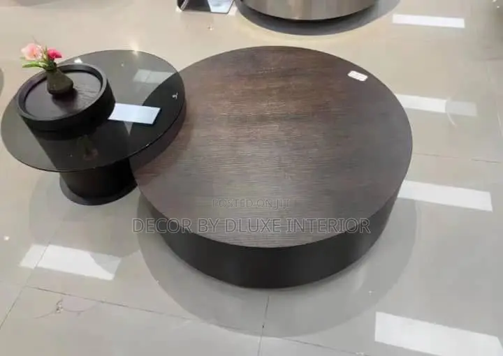 Modern Simple Solid Wood and Glass Coffee Table Set