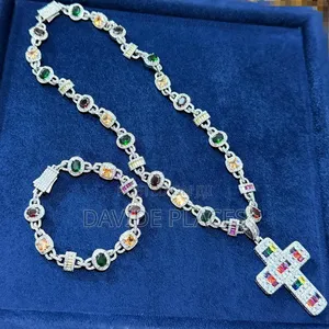 Zirconia Ice Necklace, Pendant and Bracelet, Available in Silver