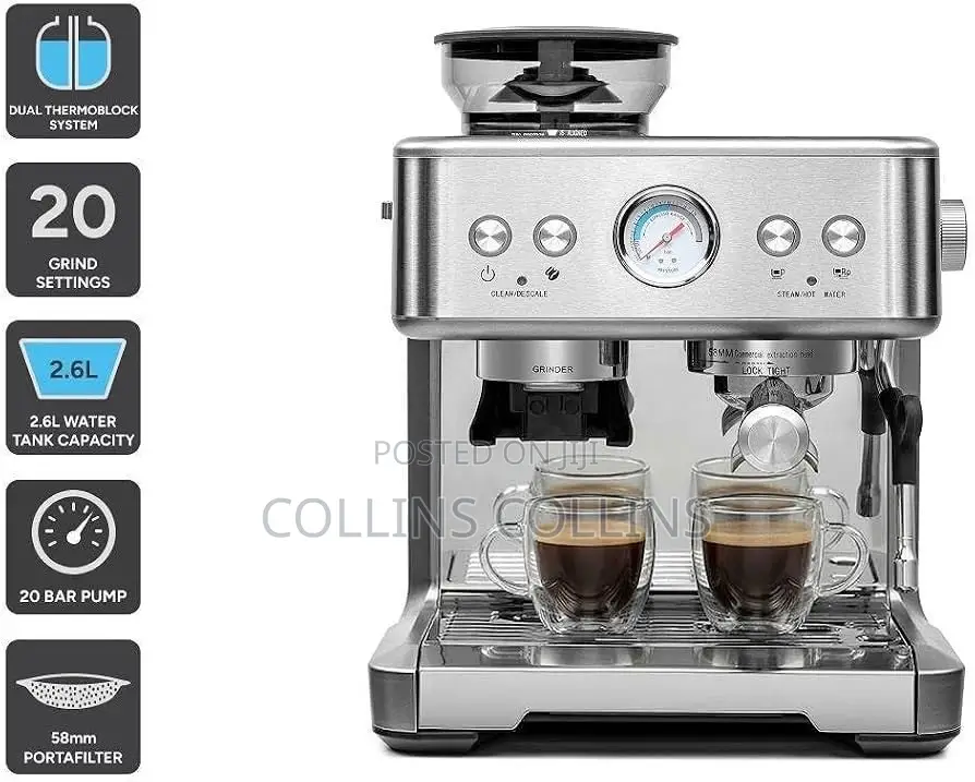 Kogan Dual Thermoblock Espresso Coffee Machine With Grinder