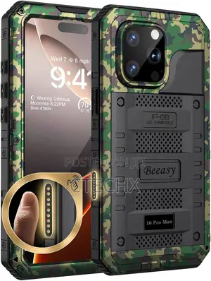 Beeasy for iPhone 16 Pro Max Case Waterproof Heavy Duty Metal Armour