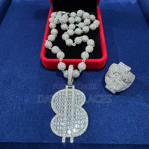 Zirconia Ice Set, Consists of Necklace, Pendant, Ring and Box