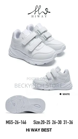 White Unisex Kids Sneakers for All Ages Size 20-42