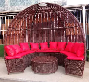 Brand New Elegant Rattan Dome Sofa Set With Coffee Table