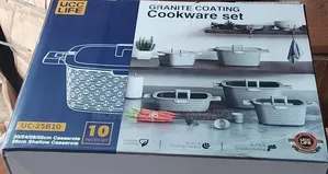 UCC LIFE 10pcs Luxury Design Granite Coating Non Stick Cookware Sets