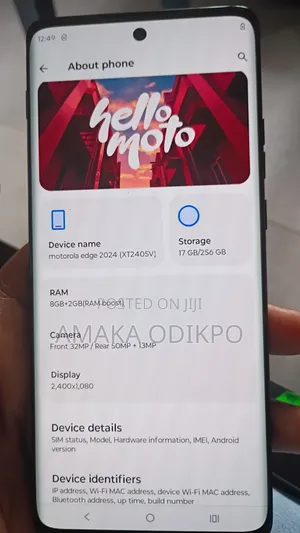 New Motorola Edge (2024) 256 GB Black
