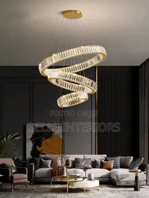 Round Crystal Chandelier Light Led Indoor