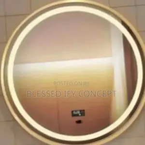 Quality LED Gold Mirror 60 by 60 Size With 3 Lights