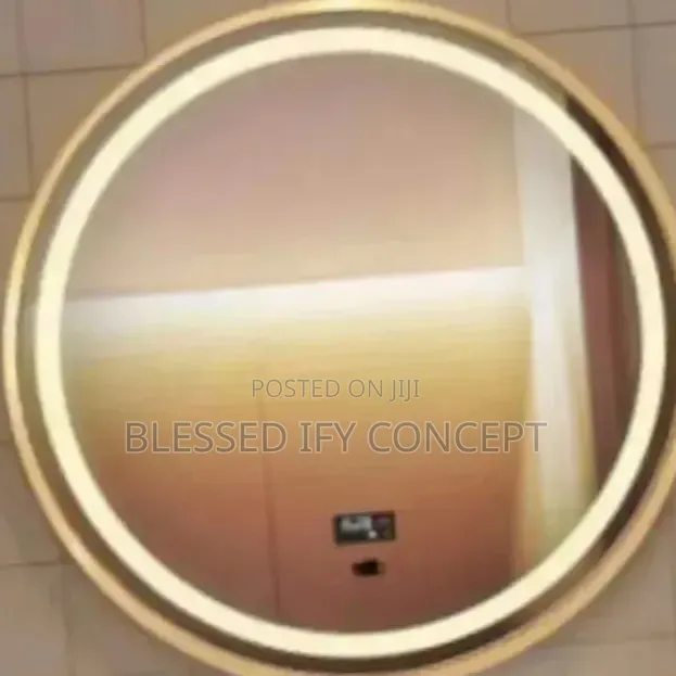 Quality LED Gold Mirror 60 by 60 Size With 3 Lights