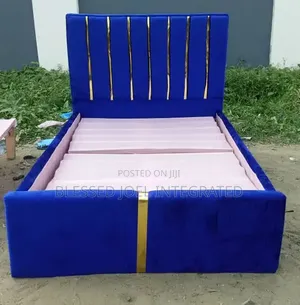 Blue Padded Bed Frame