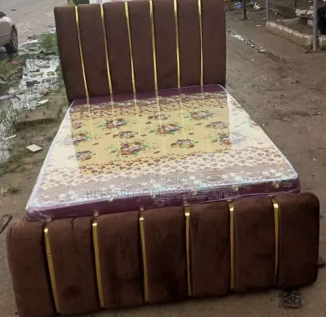 Brown Bedframe With Foam
