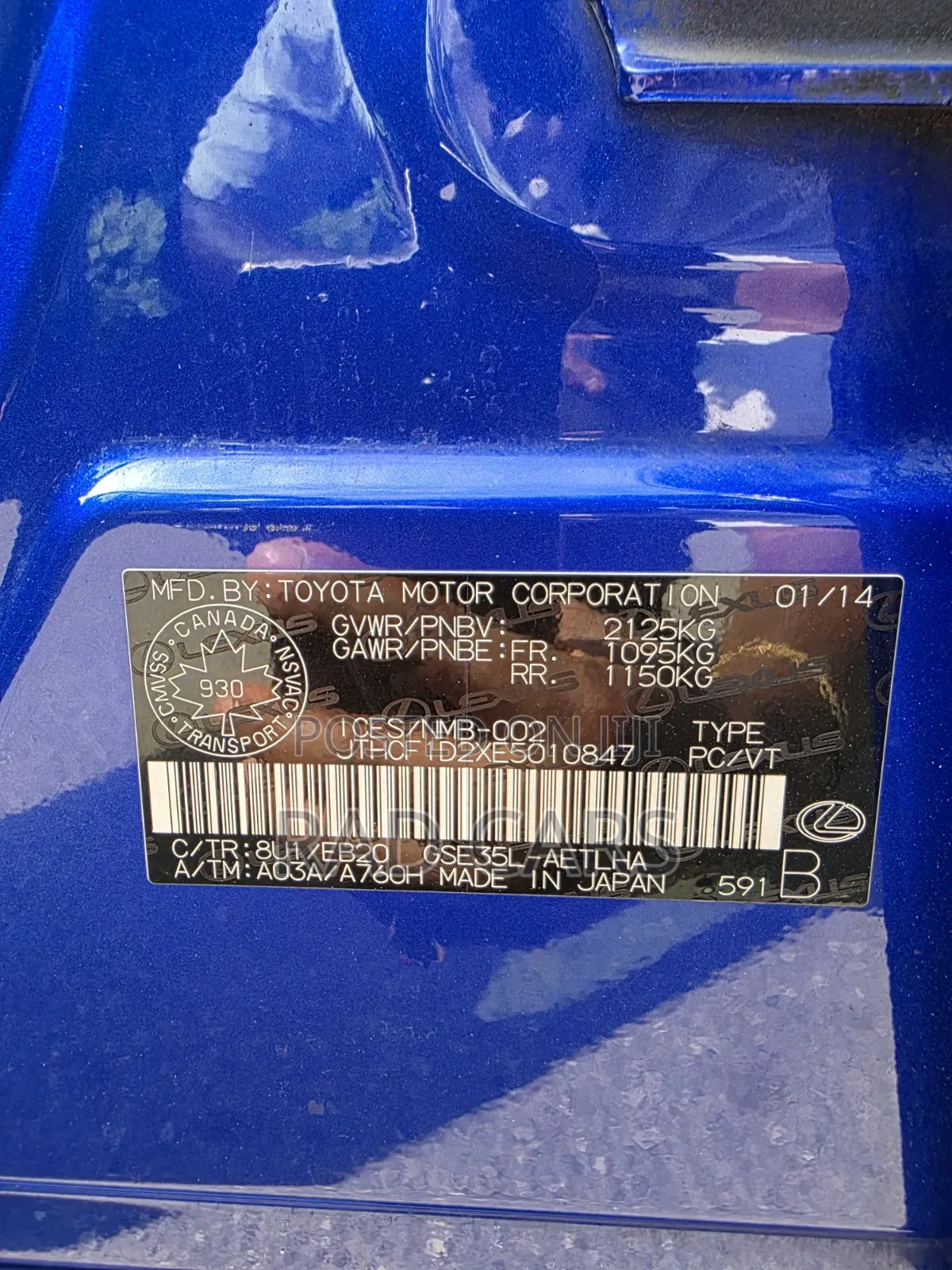Lexus IS 250 2014 Blue