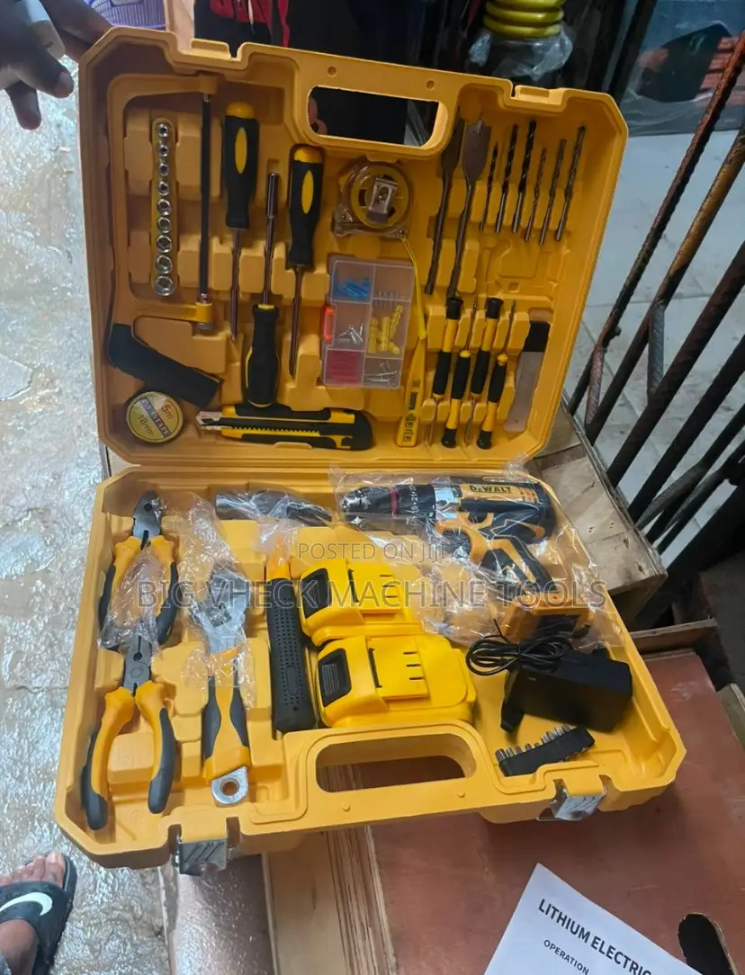 Complete Set of Tool Box With Rechargable Drill