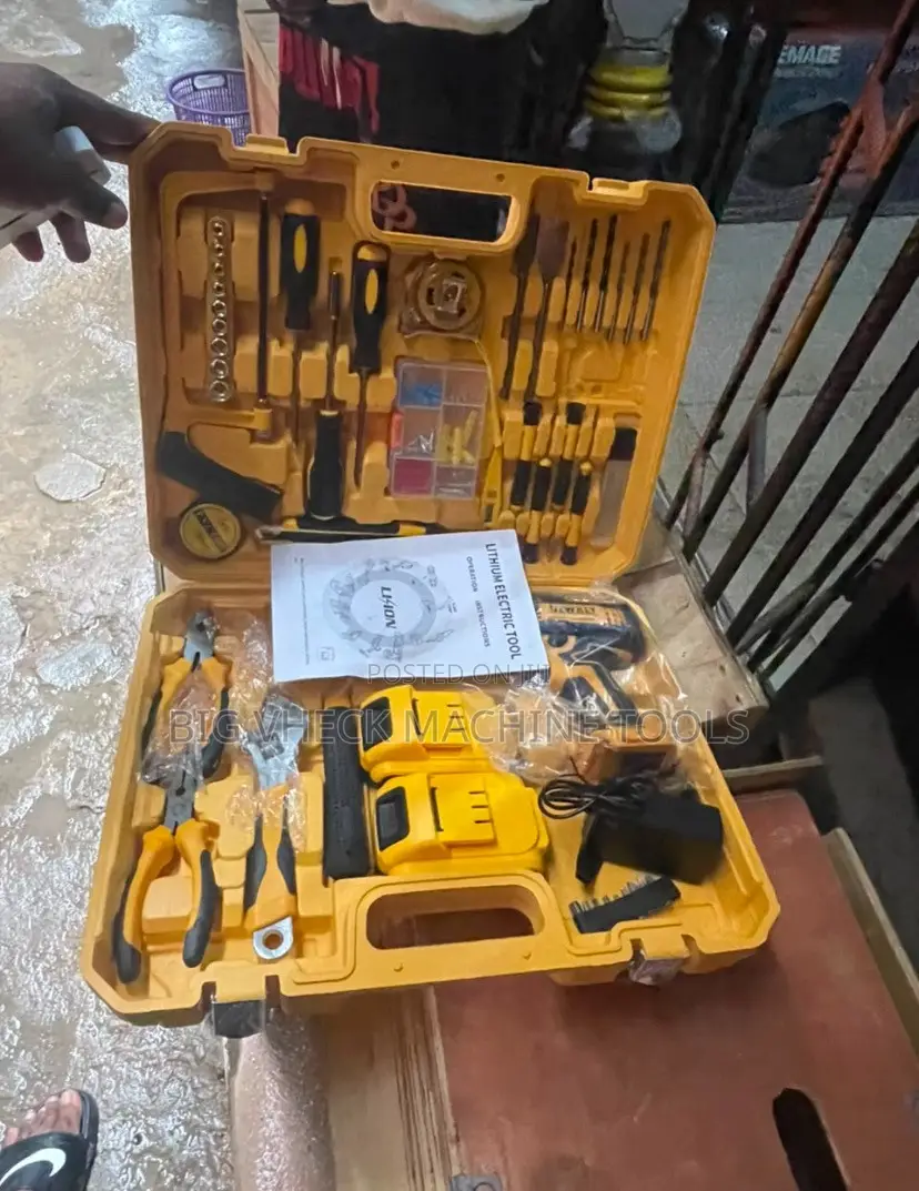 Complete Set of Tool Box With Rechargable Drill
