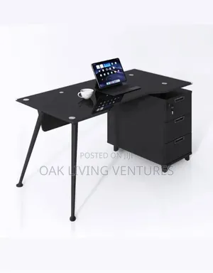 1.2 Meter Glass Table With Drawers