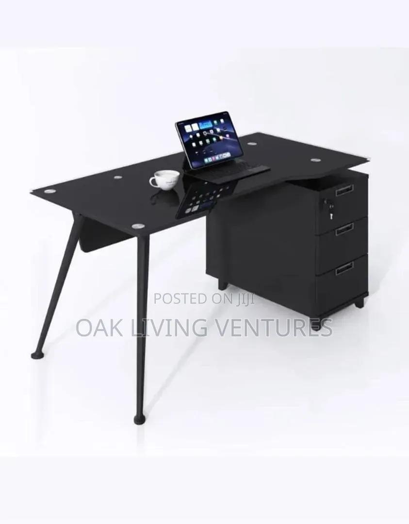 1.2 Meter Glass Table With Drawers