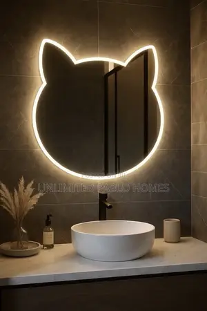 Cat Ear LED Wall Mirror With Touch Control Motion Sensor