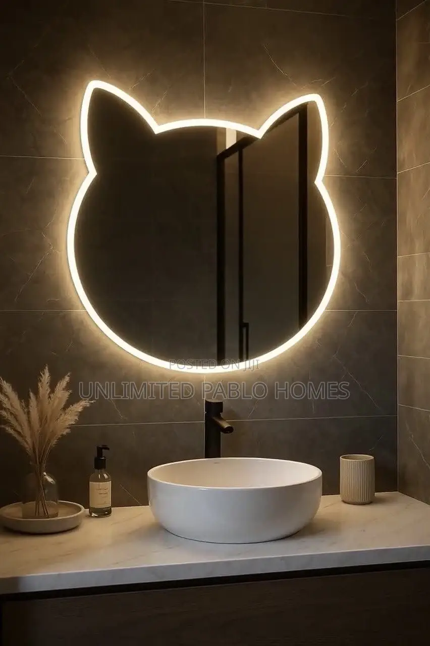 Cat Ear LED Wall Mirror With Touch Control Motion Sensor