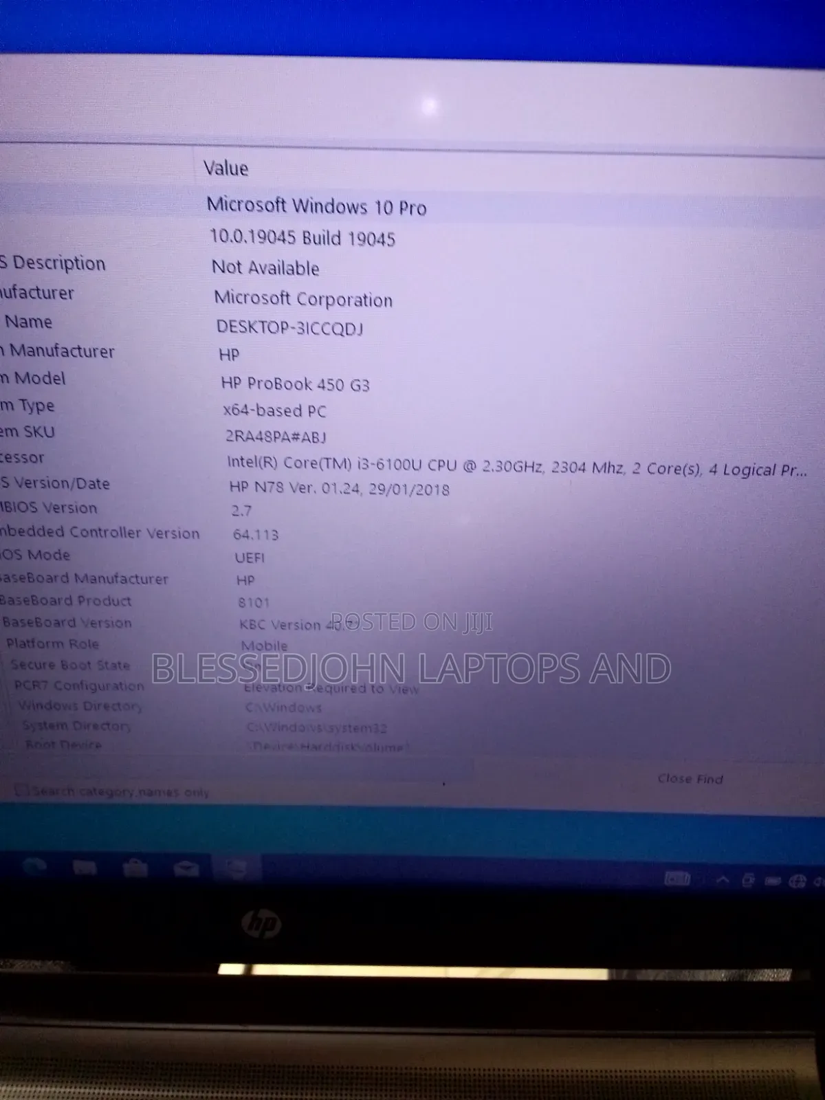 Laptop HP ProBook 450 G3 8GB Intel Core i3 HDD 500GB