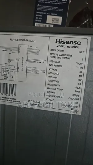 Hisense Refridgerator - Freezer (Model: RC-67BGL)