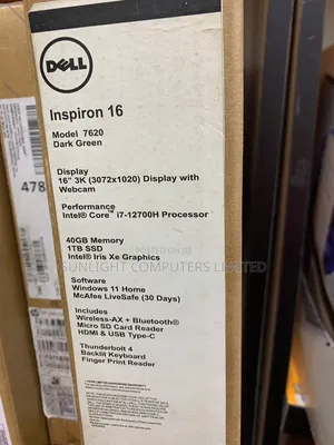 New Laptop Dell Inspiron 16 7620 40GB Intel Core i7 SSD 1T