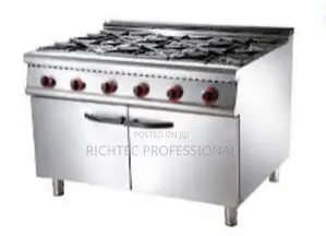 High Quality Commercial Six Burner Gas Range With Cabinets