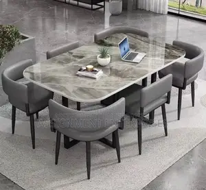 Mable Top Dinning Table With 6 Chairs
