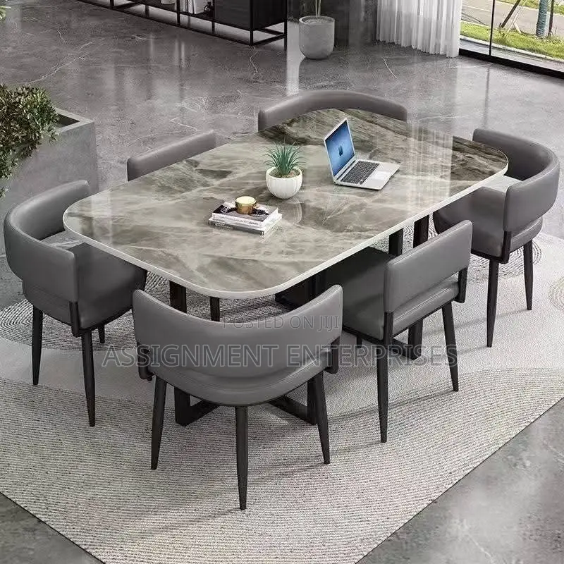 Mable Top Dinning Table With 6 Chairs