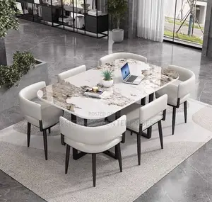 Mable Top Dinning Table With 6 Chairs