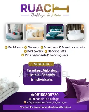 Bedsheets, Duvet Sets, Pillows, and Blankets