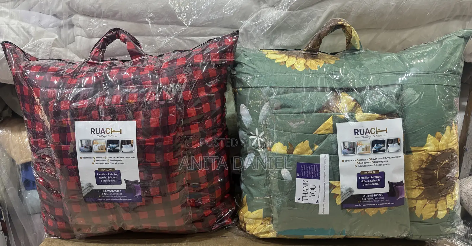 Bedsheets, Duvet Sets, Pillows, and Blankets