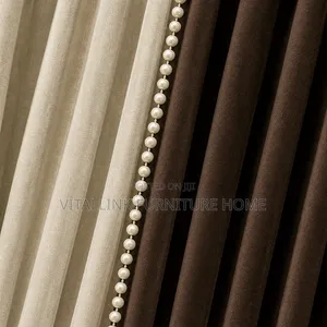 Luxury 3-Layer Curtain Set With LED Track Gold Tiebacks