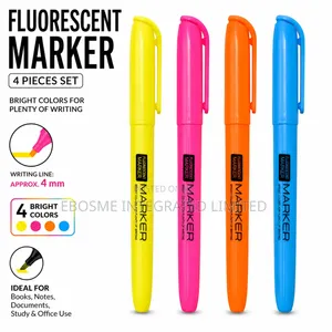 4pcs Fluorescent Highlighter Marker Set – Assorted Colors
