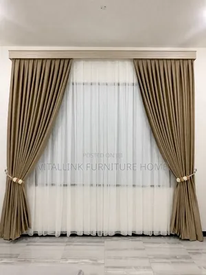 Premium Mocha Curtain Set With Sheer Drapes