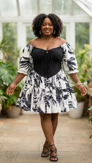 Plus Size Basque Dress - (L) Size Uk 14