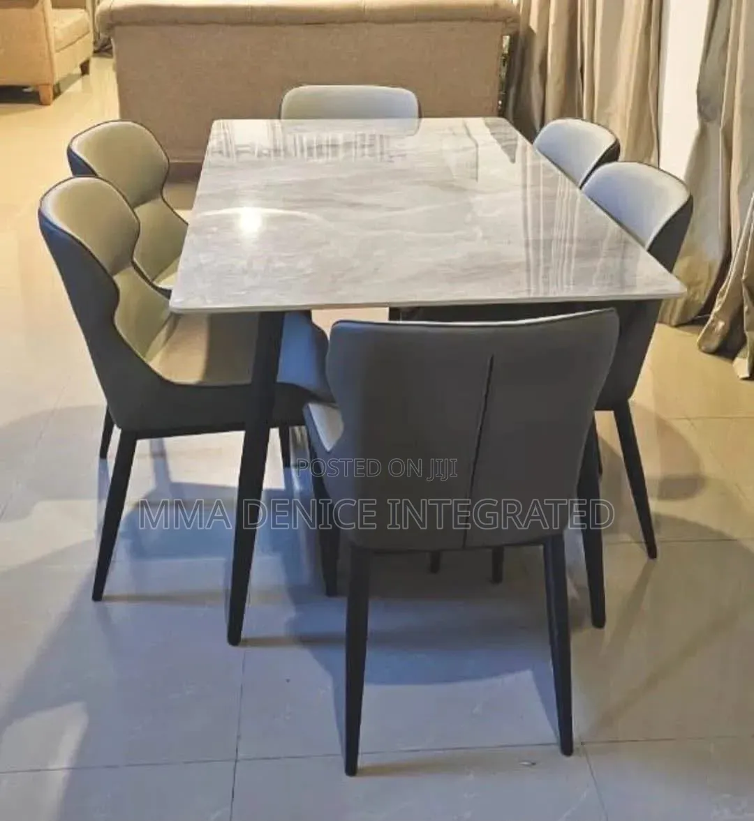 Modern Marble Dining Table With 6chairs