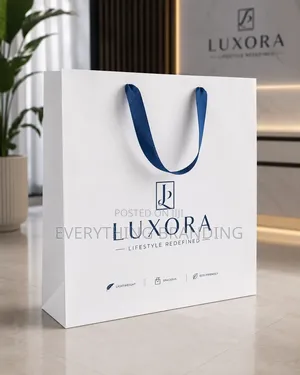 A5 White Kraft Paper Bag 8x3x5in Branded for Gifts Retail