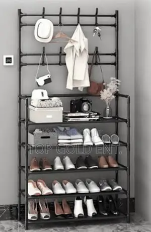 Iron Shoe Rack (5 Layers) With Hat Hanger