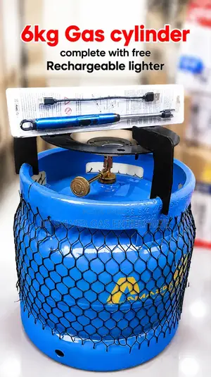 6kg Gas Cylinder Complete With Free Rechargeable Lighter