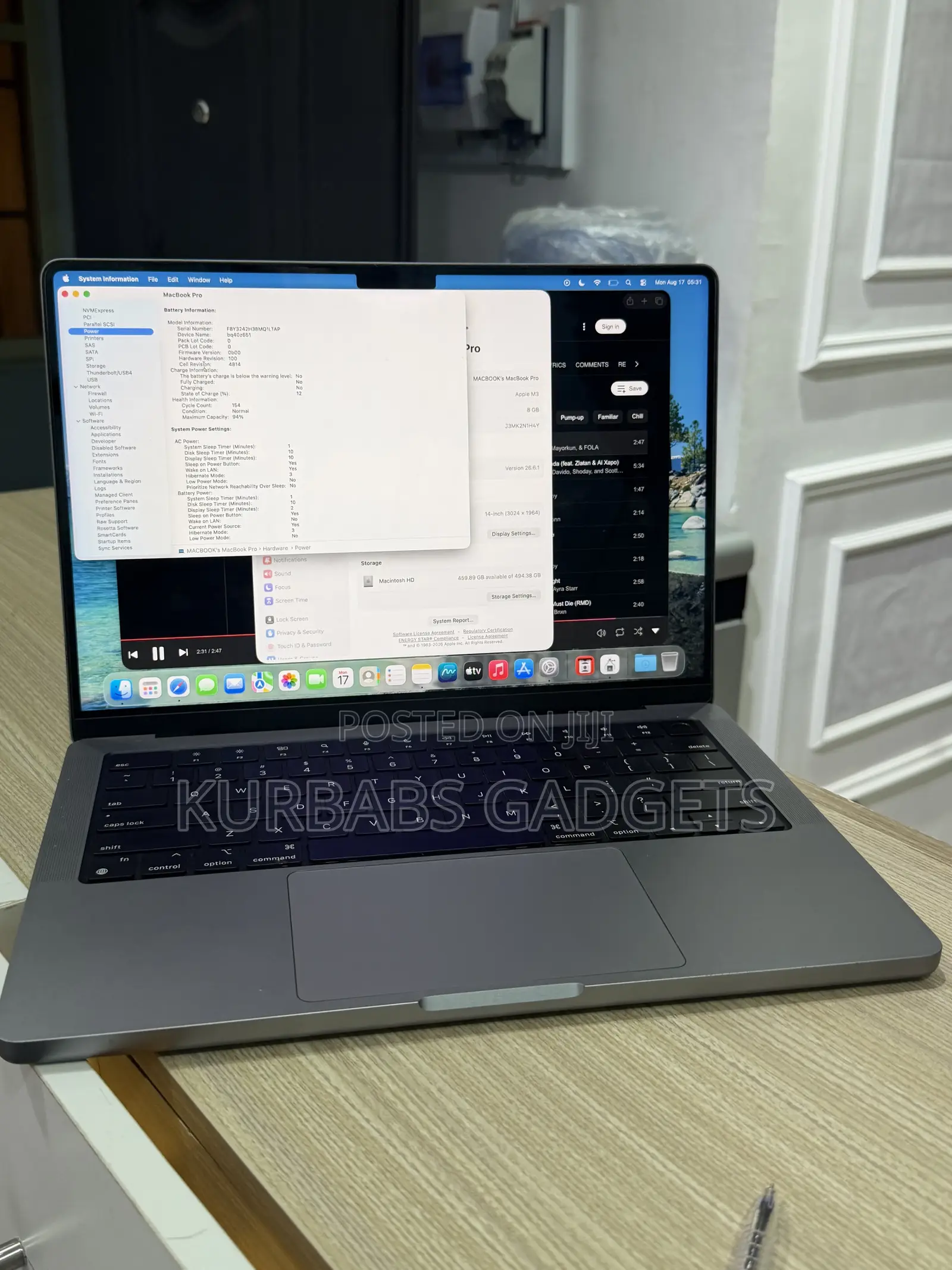 Laptop Apple MacBook Pro 2023 M3 8GB Apple M3 Pro SSD 512GB