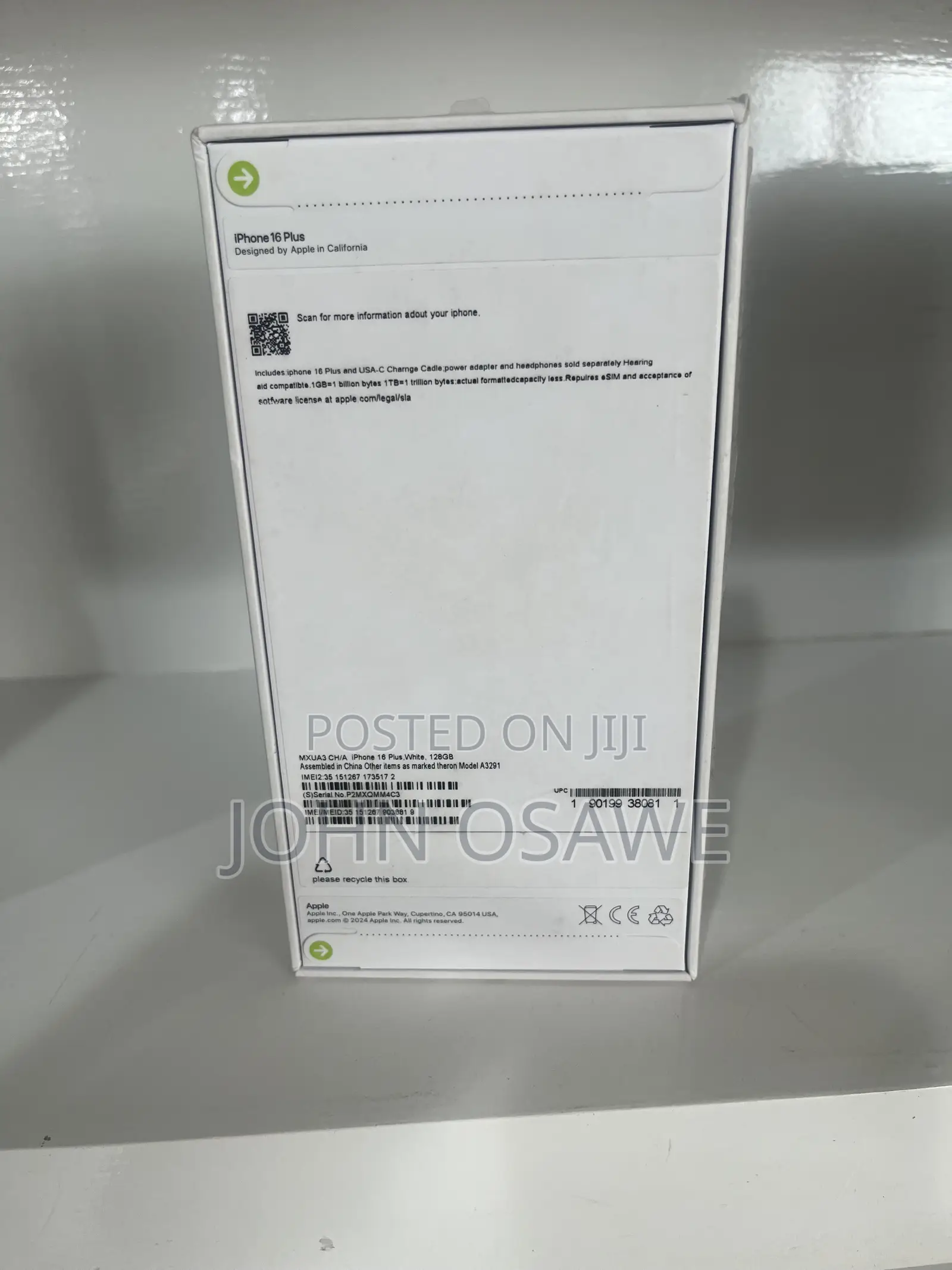 New Apple iPhone 16 Plus 128 GB White