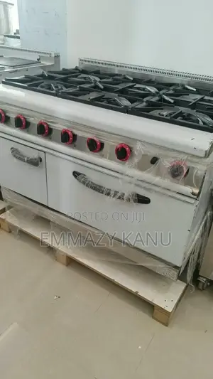 6 Burner Gas Cooker With Oven and Side Cabinet