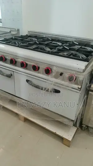 6 Burner Gas Cooker With Oven and Side Cabinet
