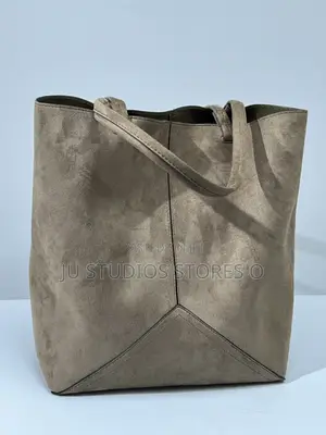 H M Women's Taupe Faux Suede Tote Bag