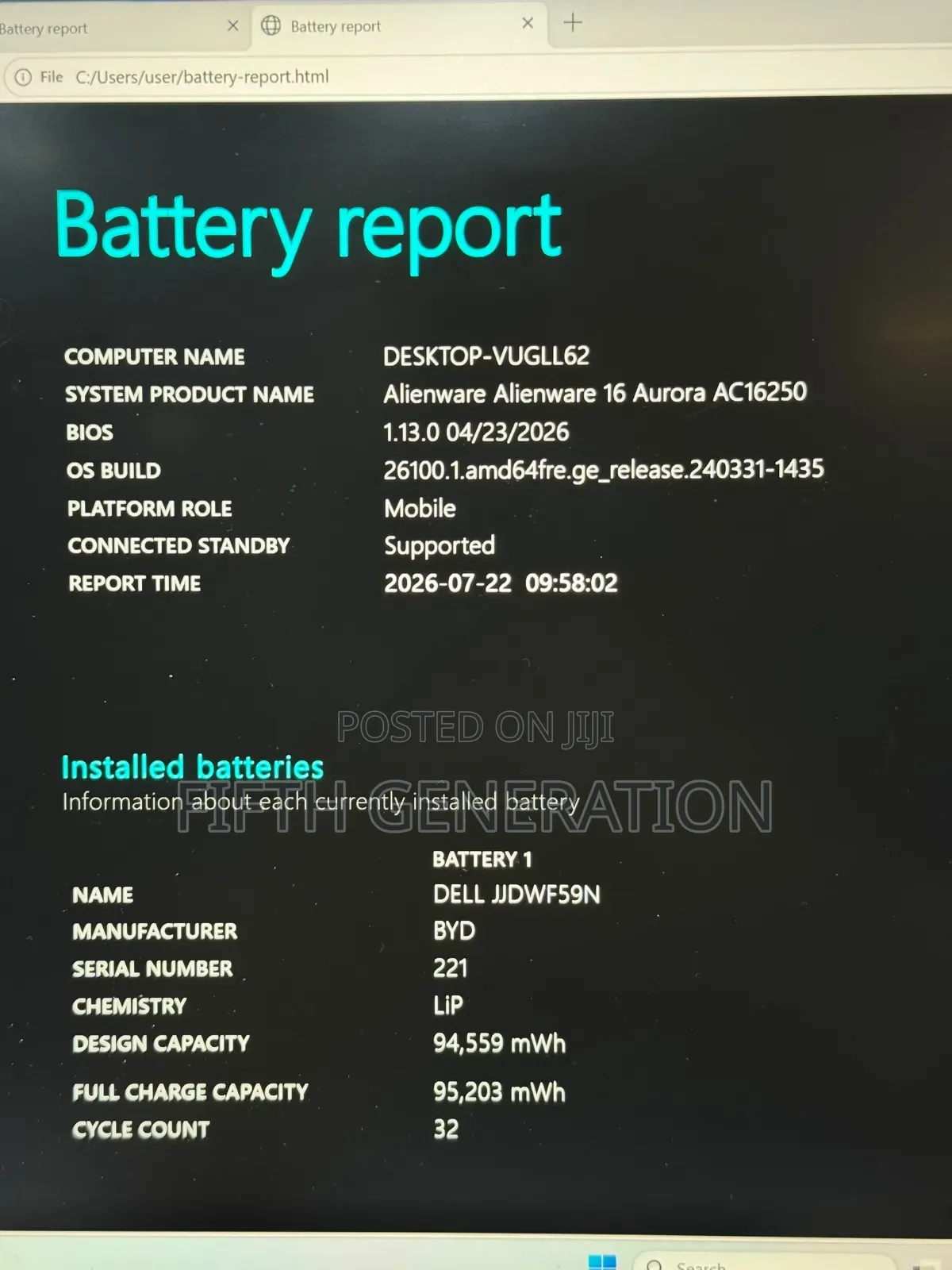 Laptop Alienware 16 Aurora 32GB Intel Core 7 SSD 1T